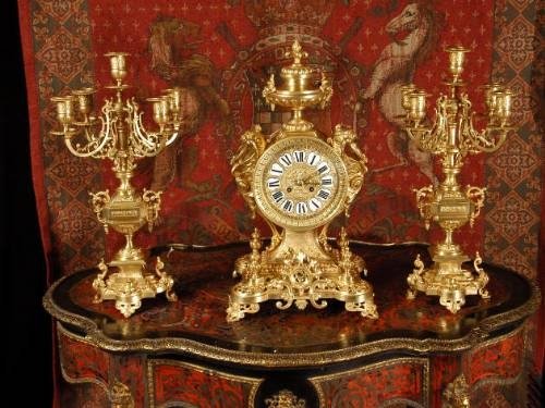 fig 1. **** SOLD **** HUGE and Magnificent Gothic Clock Set